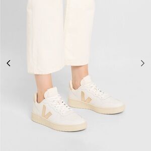 Veja Women's V-10 White and Gold Sneakers! ✨